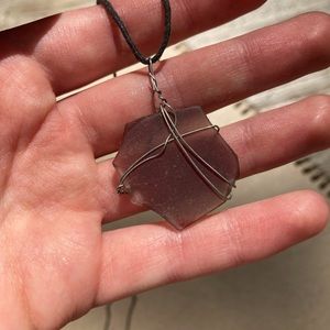 Hand Crafted Wire Stone Pendant Necklace